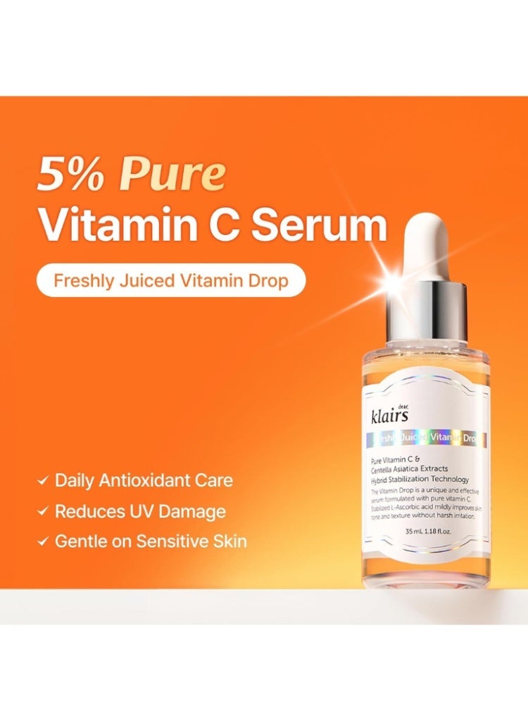 Klairs Dark Spots & Dull Skin Care – Klairs Freshly Juiced Vitamin Drop 35ml | Brightening Serum for Uneven Tone & Pigmentation - Image 3